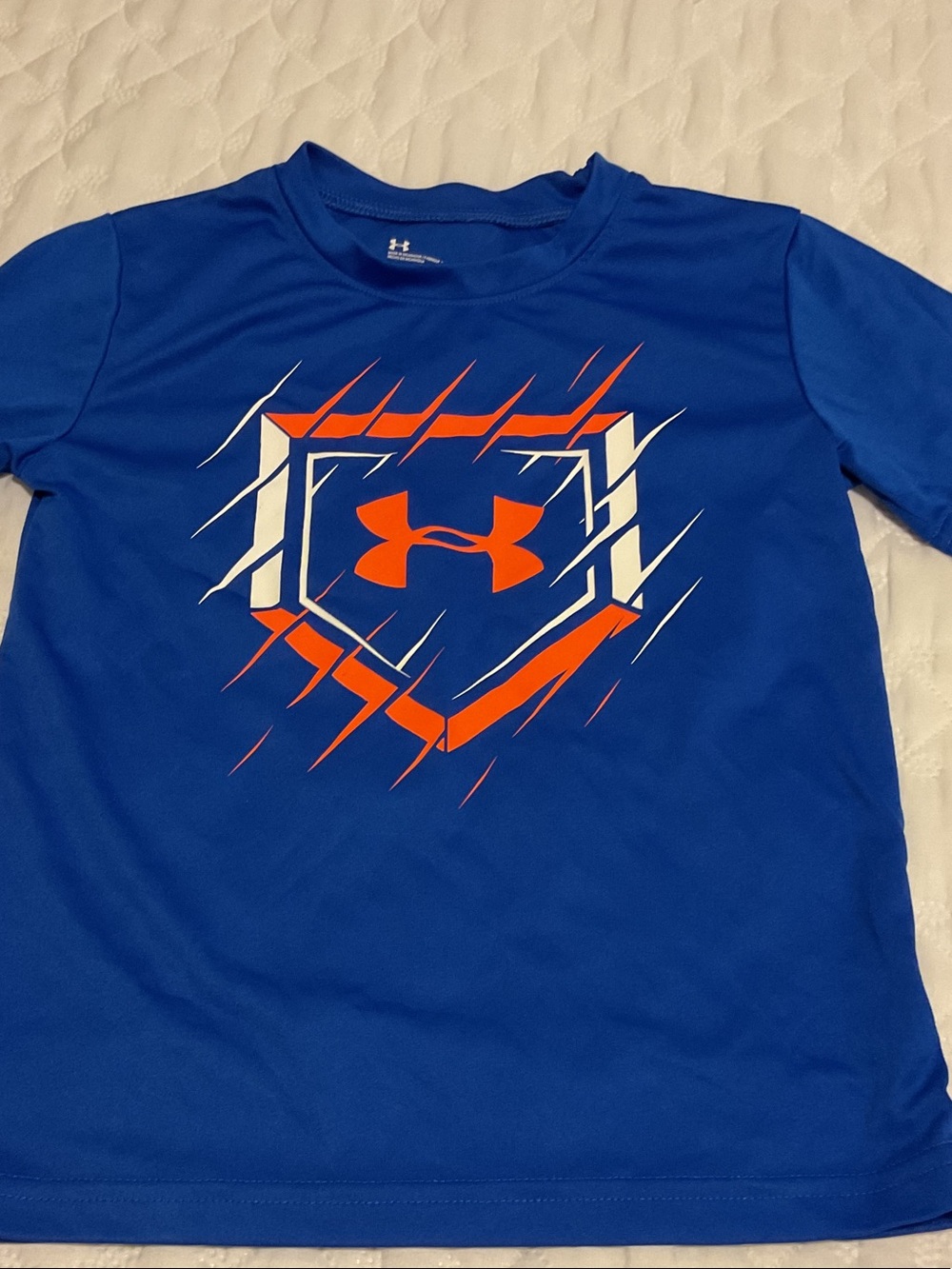 Under Armour Royal Blue Tee with Orange and White Logo